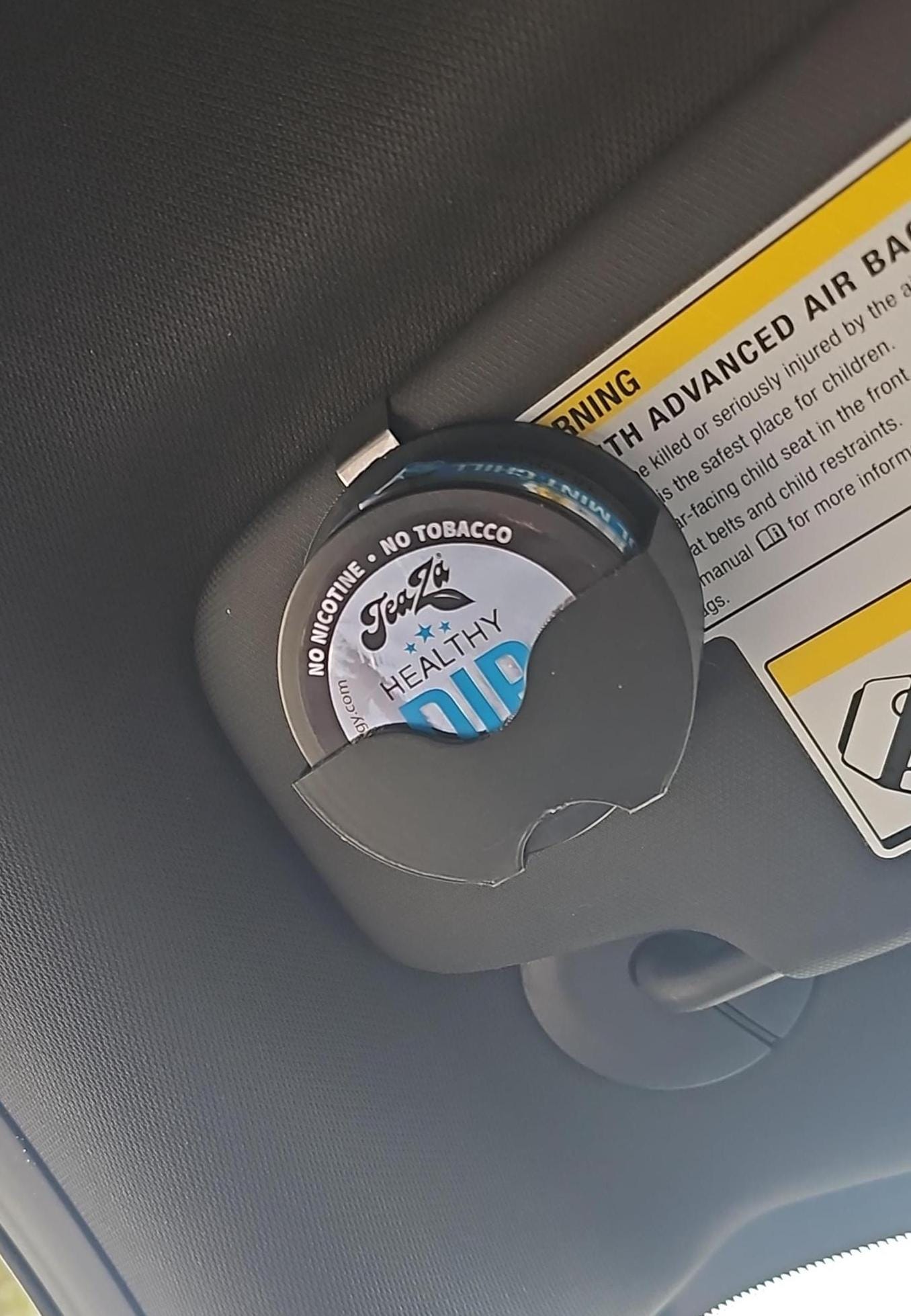 Teaza Energy Dip Can Visor Clip | 3D-Printed | Organizer for Vehicle Travel - Great Gift for your Healthiest of Friends