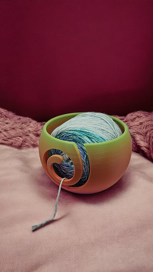 Elegant 3D-Printed Spiral Yarn Bowl: Unique Knitting & Crochet Accessory, Functional Craft Storage Gift