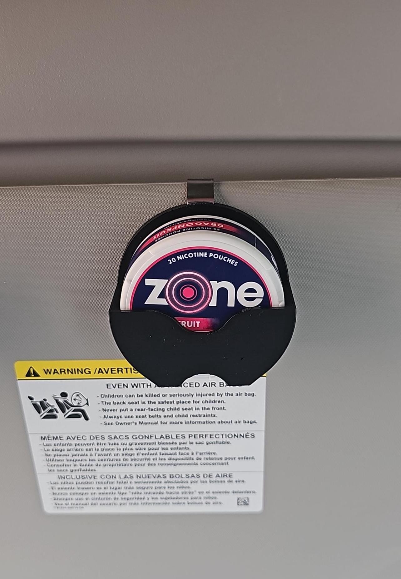 ZONE Can Visor Clip | 3D-Printed | Car Organizer Holder for Pouches