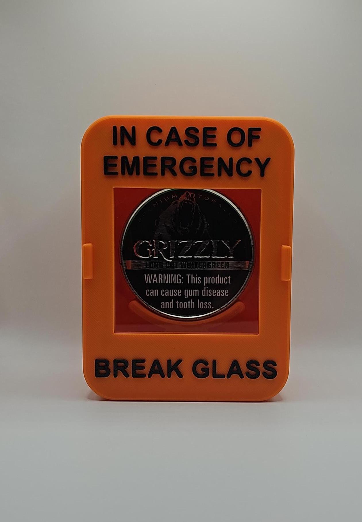 Emergency Can Tin Case for Compact Cans | 3D Printed | Functional Case with Magnetic Front Panel with Acrylic Panel - Novelty Gift