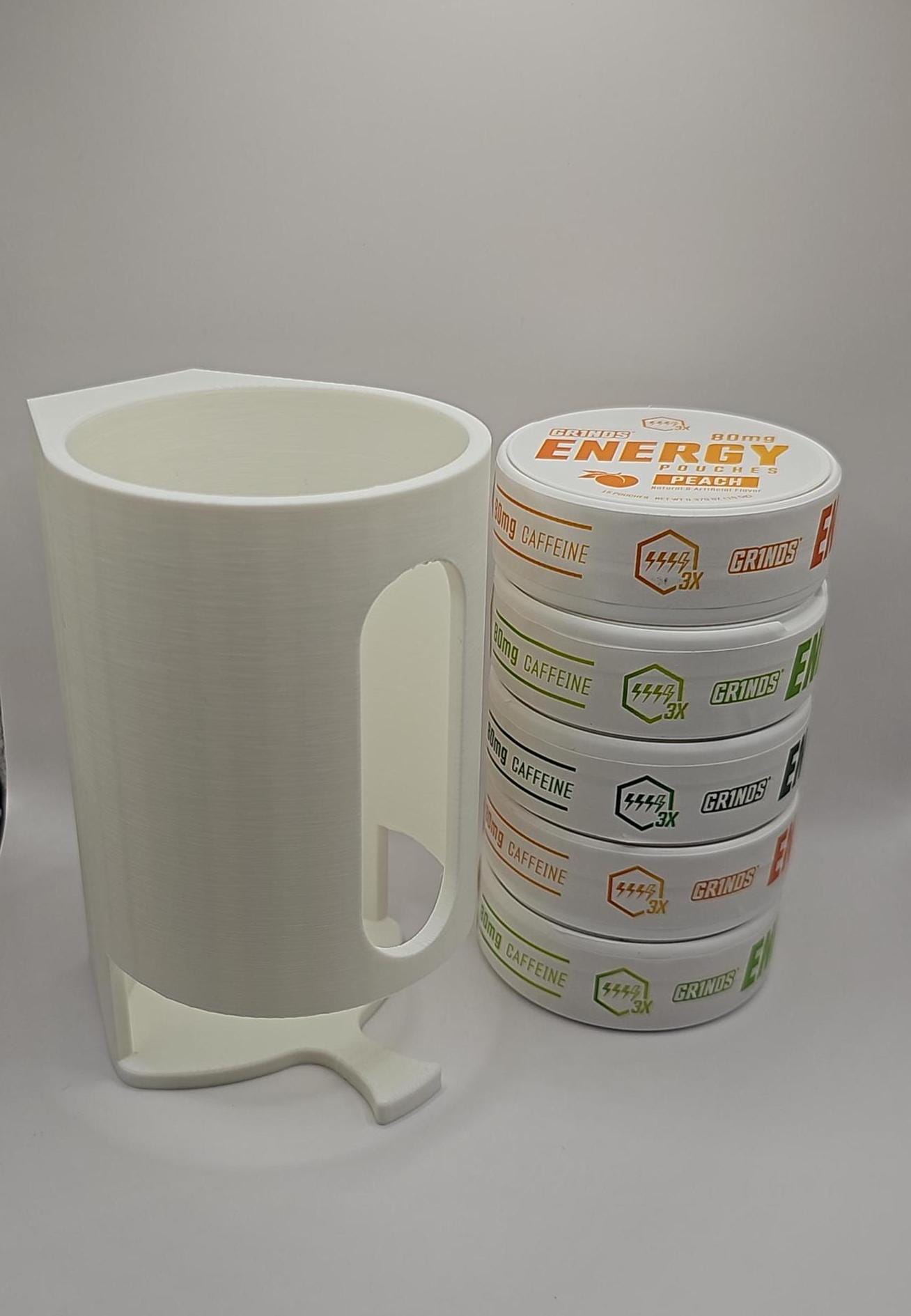 GR1NDS Energy Can Tower Holder | 3D Printed | Wall Mounted Dispenser for Easy Access & Organization for you Caffeine Boost