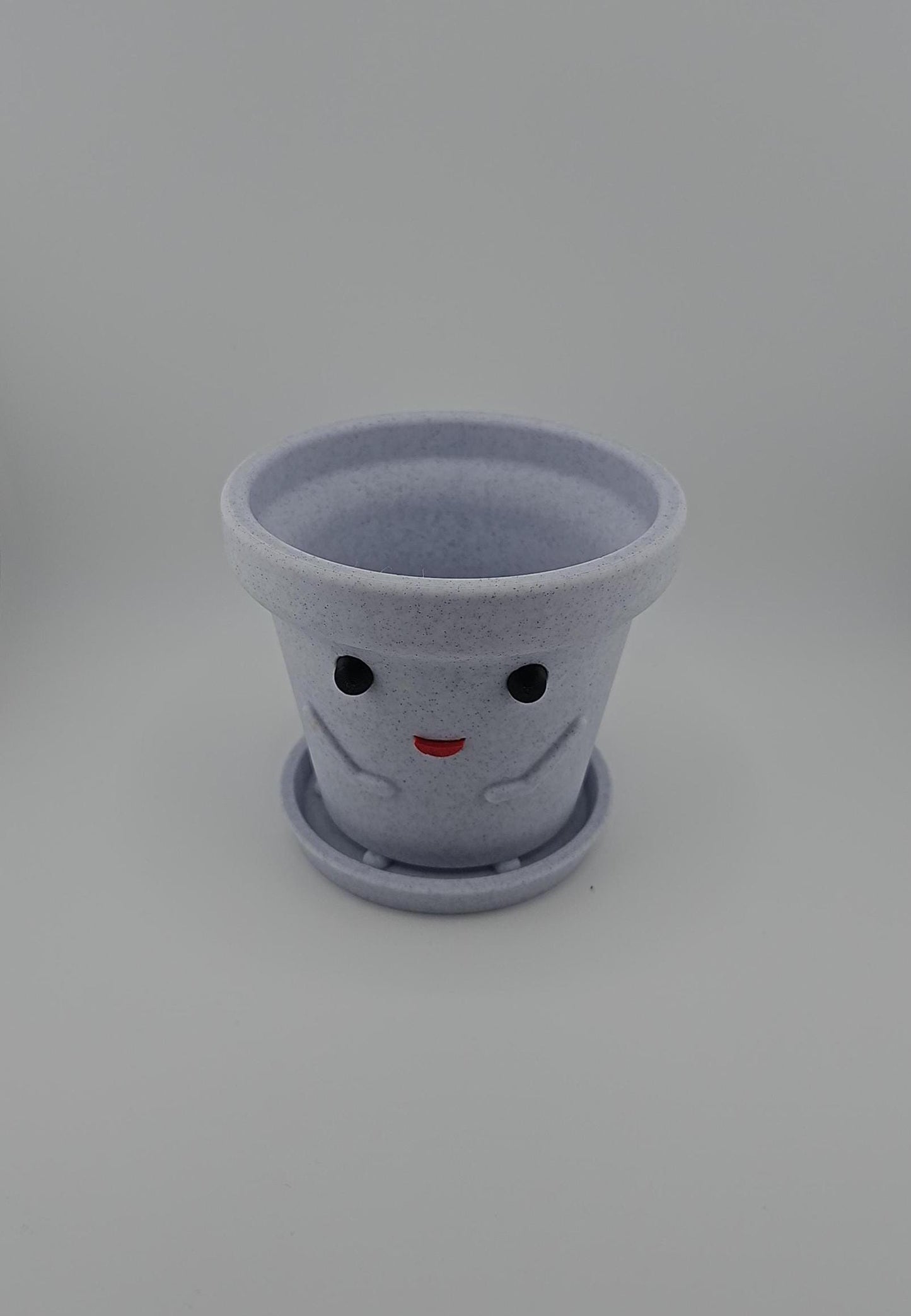 Adorable 3D-Printed Planter Pot with Drainage Tray - Modern Indoor Garden Decor