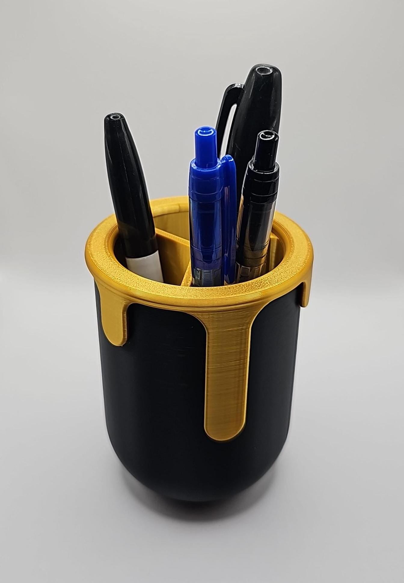 Unique 3D Printed Melting Paint Cup: Stylish Pen & Pencil Holder for Office Desk Organization