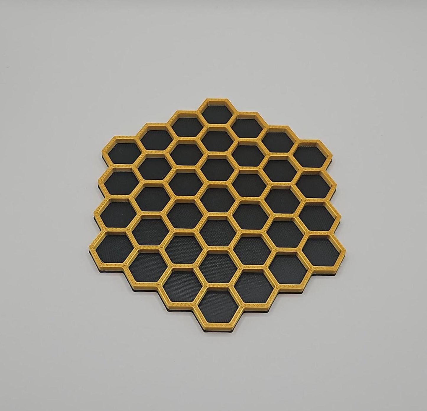 Honeycomb Coaster Set: 6 Coasters with Holder Stand, Unique Home Decor Gift for Mead Lovers 3D-Printed