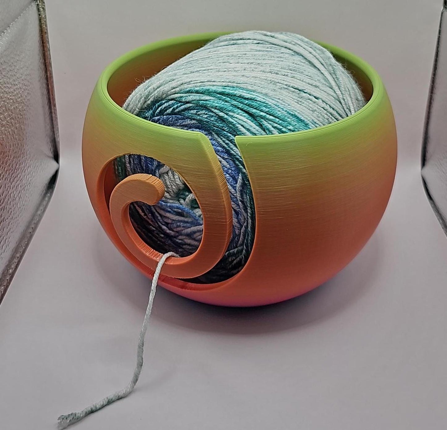 Elegant 3D-Printed Spiral Yarn Bowl: Unique Knitting & Crochet Accessory, Functional Craft Storage Gift