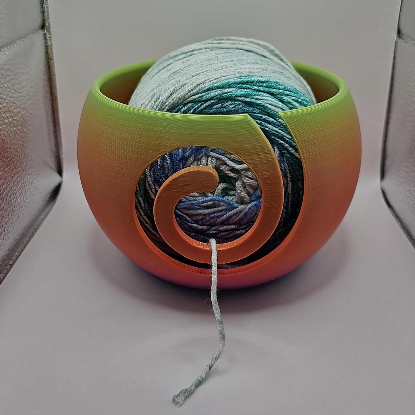 Elegant 3D-Printed Spiral Yarn Bowl: Unique Knitting & Crochet Accessory, Functional Craft Storage Gift