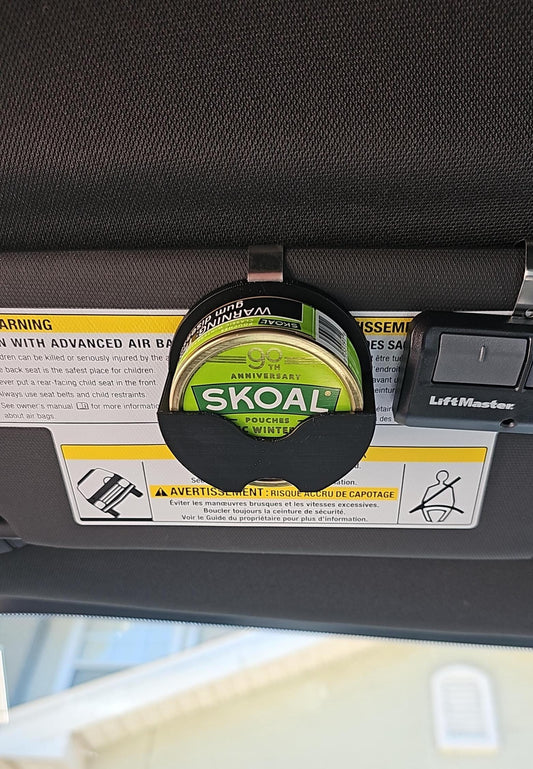 Skoal Compatible Can Visor Clip | 3D-Printed | Durable Holder Car Organization
