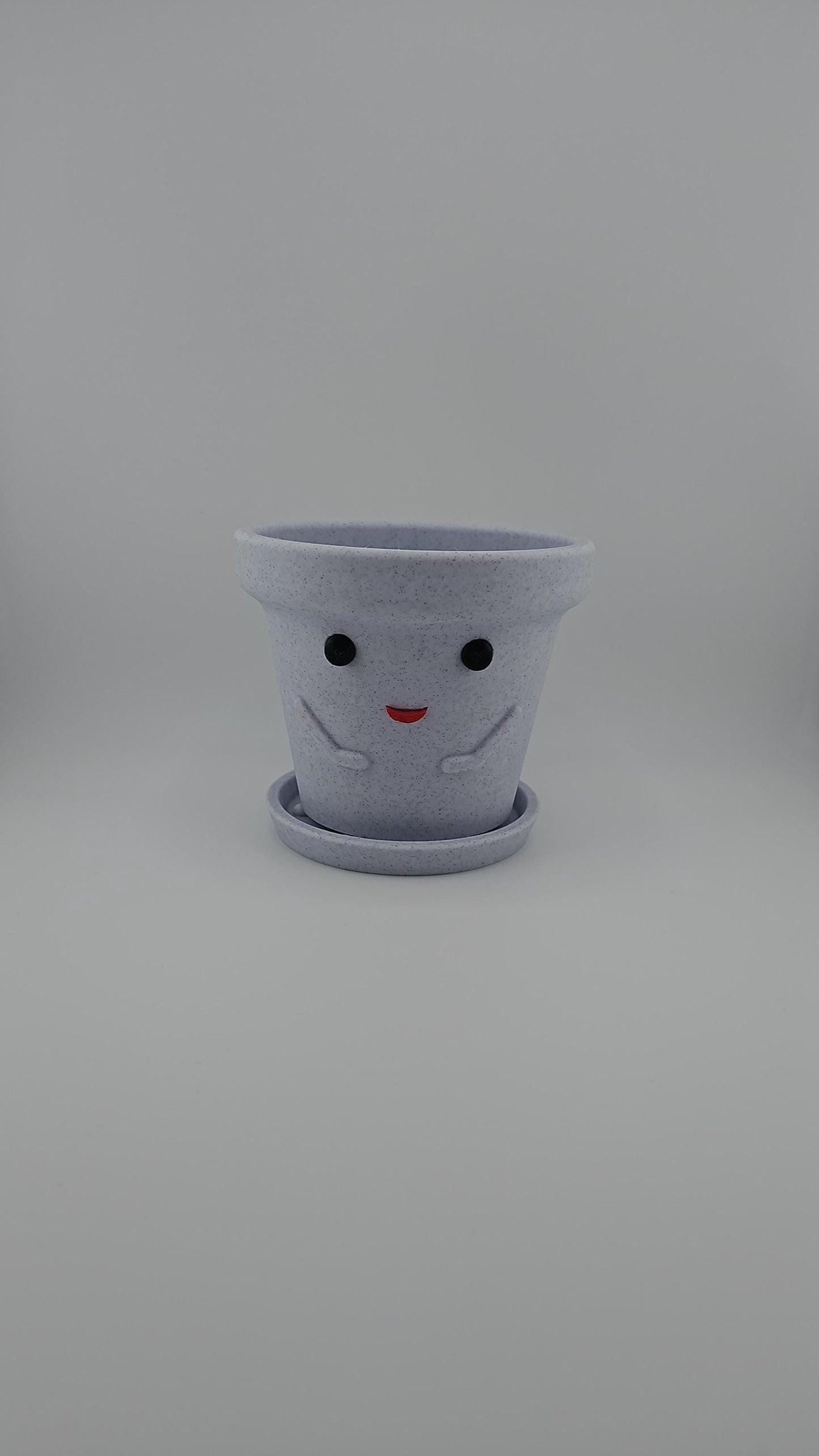 Adorable 3D-Printed Planter Pot with Drainage Tray - Modern Indoor Garden Decor