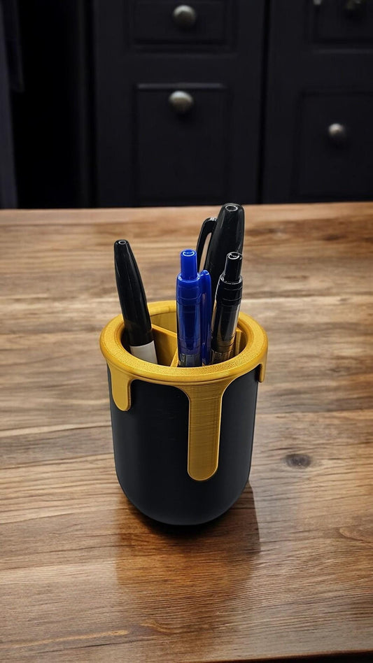 Unique 3D Printed Melting Paint Cup: Stylish Pen & Pencil Holder for Office Desk Organization