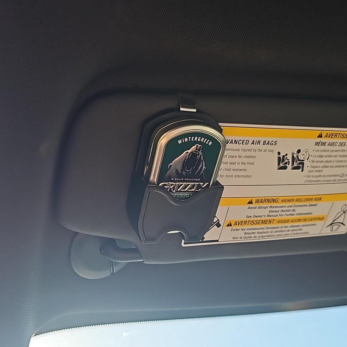 Grizzly SPITFREE Metal Can Visor Clip | 3D-Printed | Car Organization Accessory