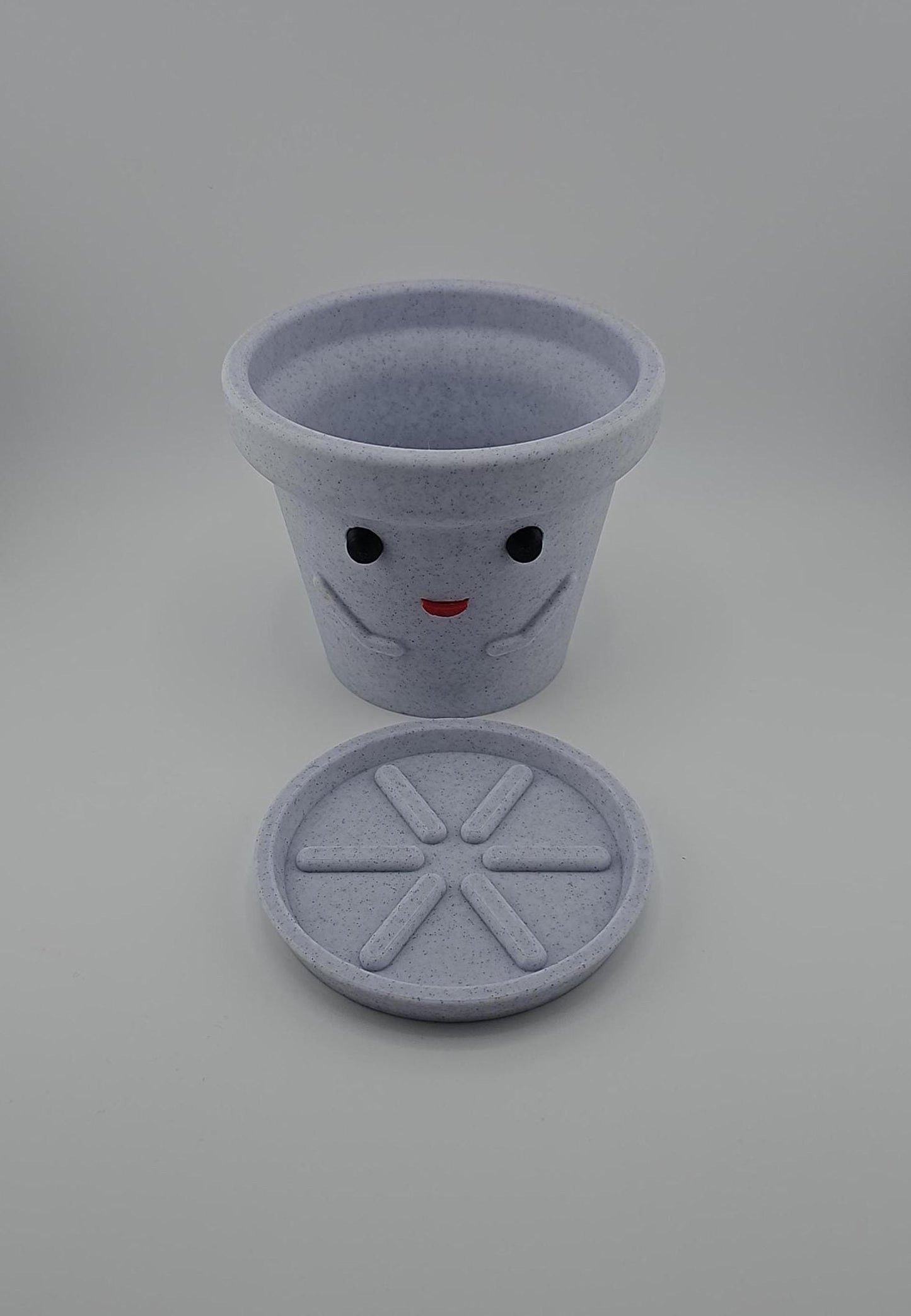 Adorable 3D-Printed Planter Pot with Drainage Tray - Modern Indoor Garden Decor