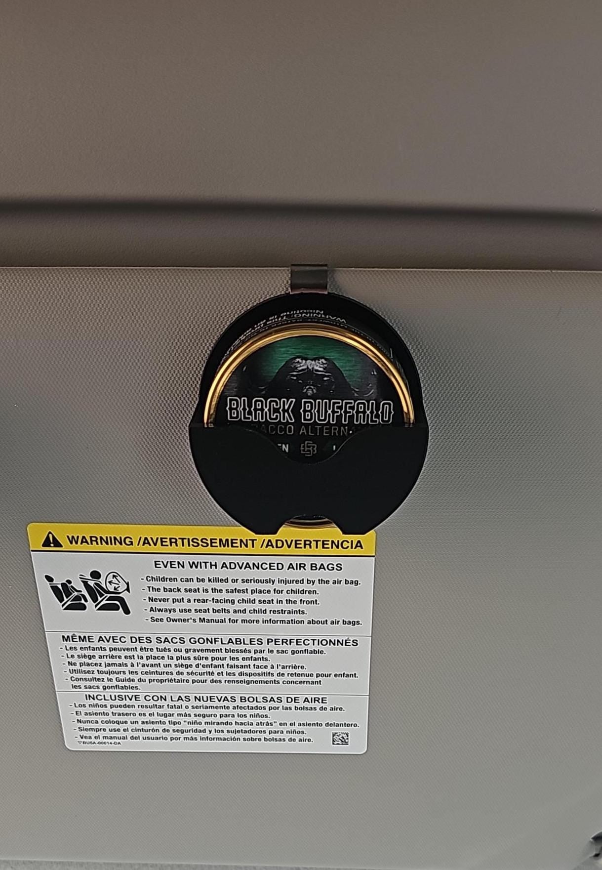Black Buffalo Can Visor Clip | 3D-Printed | Car Organizer for Alternative Cans