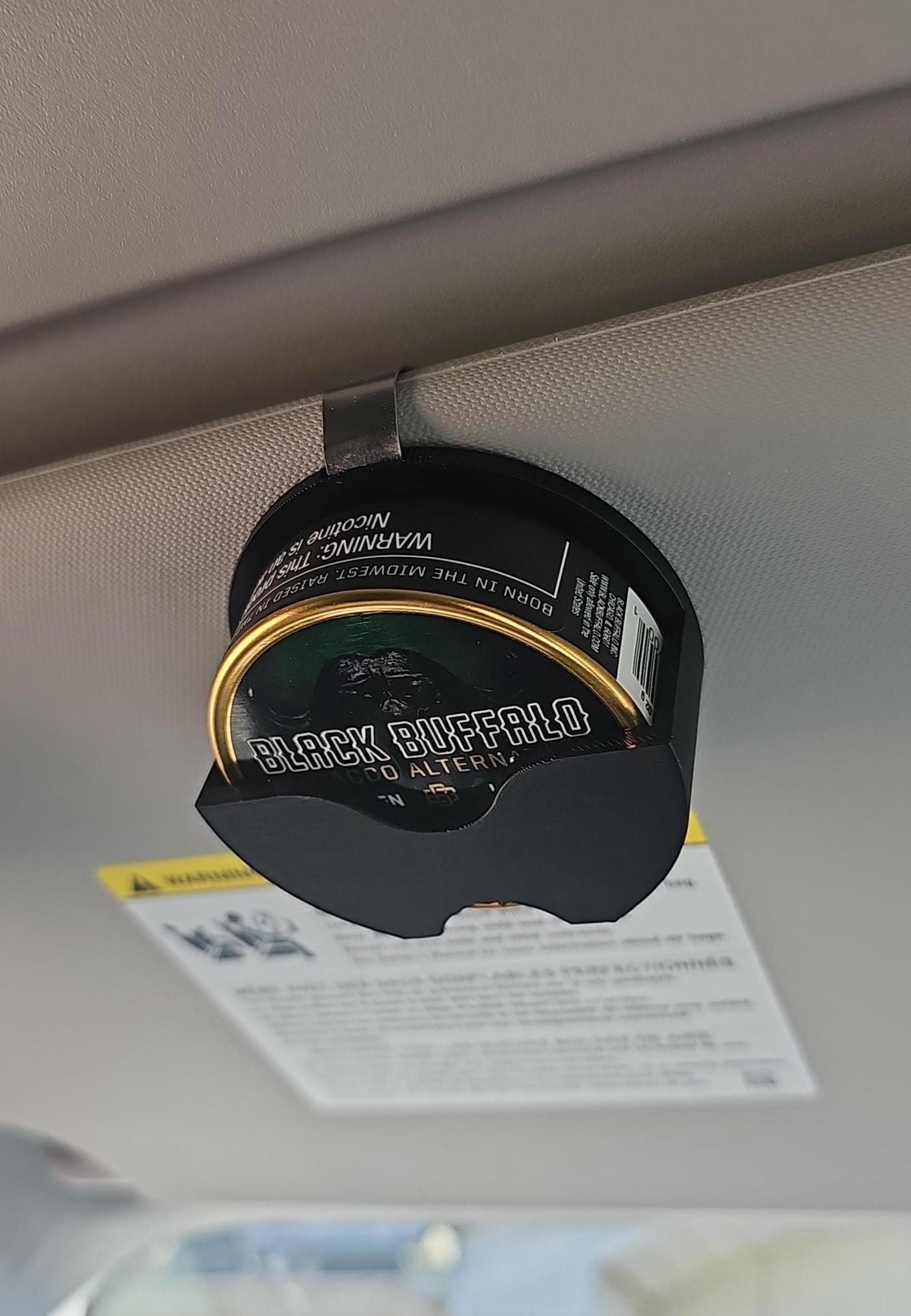Black Buffalo Can Visor Clip | 3D-Printed | Car Organizer for Alternative Cans