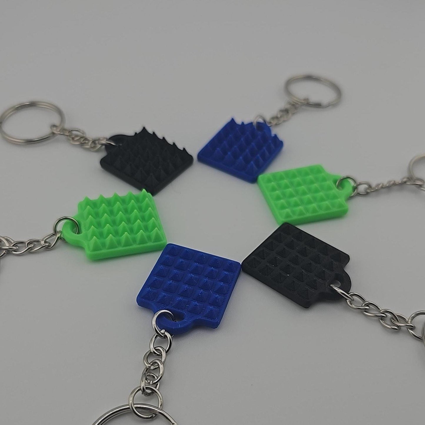 Stabby Stone Squares Fidget Set: 2 Sensory Keychains for Anxiety & Stress Management - Adult Gift