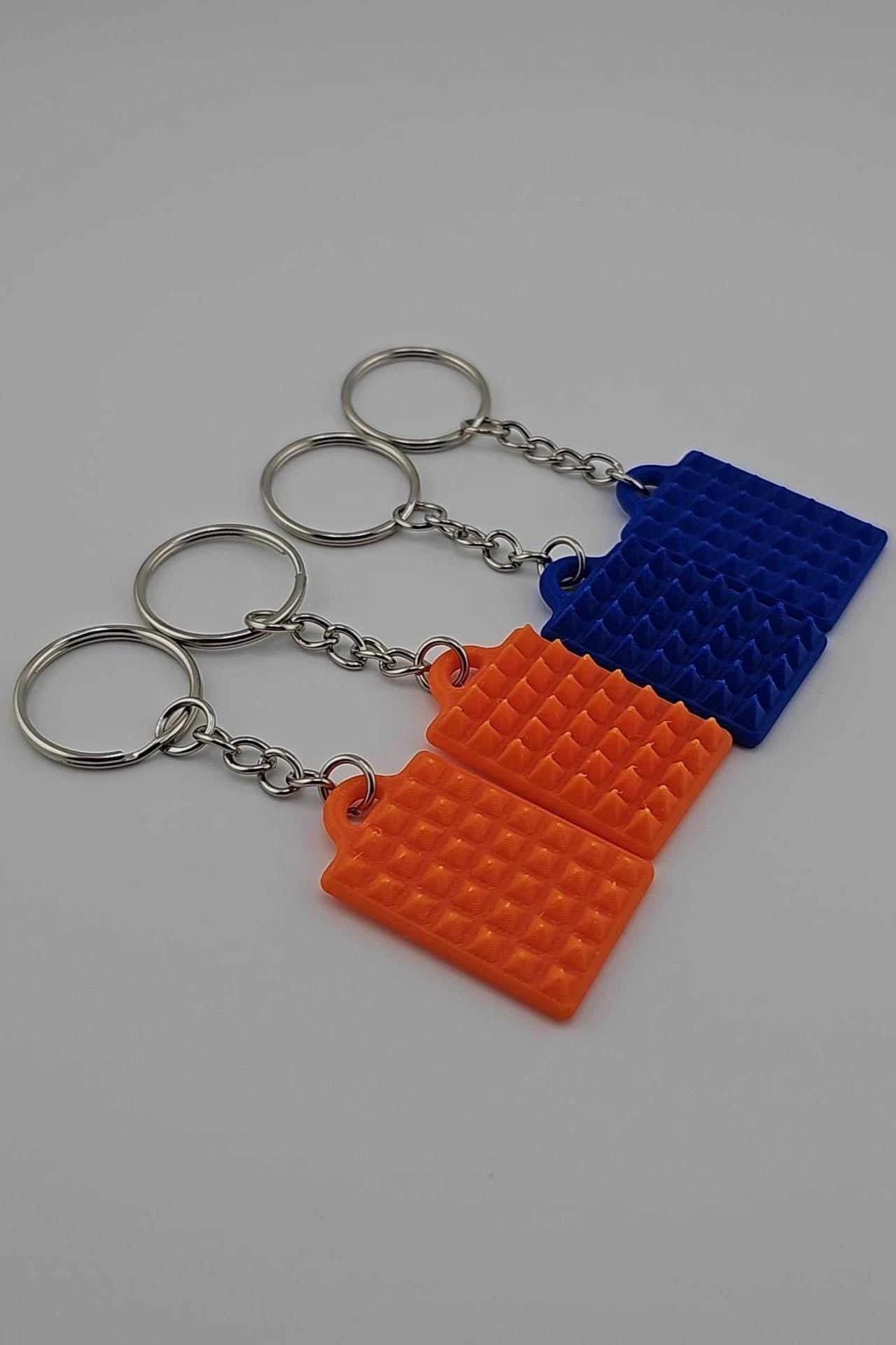 Stabby Stone Tiles Fidget Set: 2 Sensory Keychains for Anxiety & Stress Management - Adult Gift